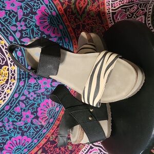 Axxiom Erika Platform Stretchy Animal-print Sandal